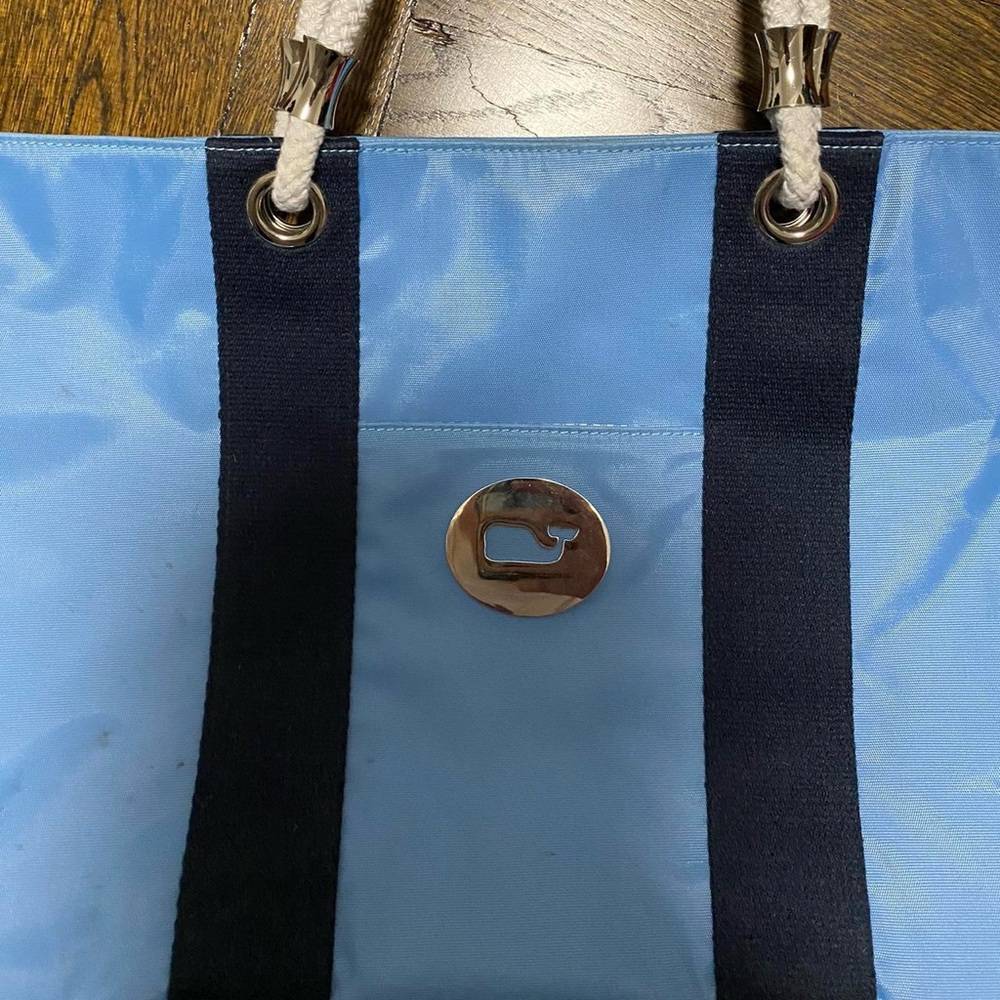 Vineyard Vines Nautical Blue Tote Bag With Navy And Silver Accents View 2